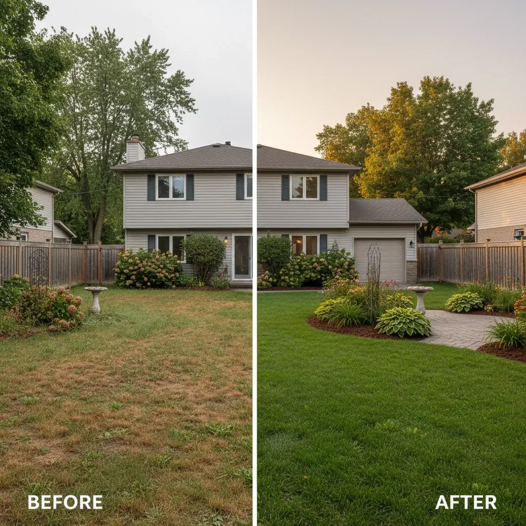 Landscape Architect transformation - before and after by Evergreen Landscaping Laval in Laval